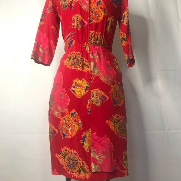 Vintage Louis Féraud silk dress size 6 Germany - Picture 11 of 15